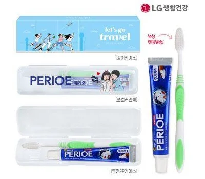 PP투명4도인쇄케이스페리오치약50g 미세모칫솔세트