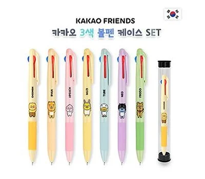 카카오프렌즈 3색 볼펜 케이스 세트