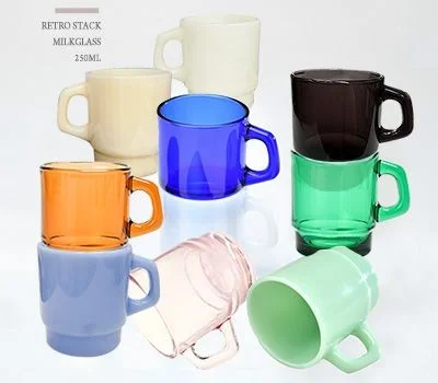 레트로 스텍 밀크글라스 250ml 9온스